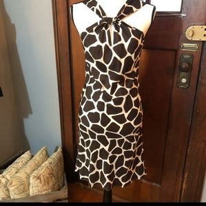 Giraffe print silk dress